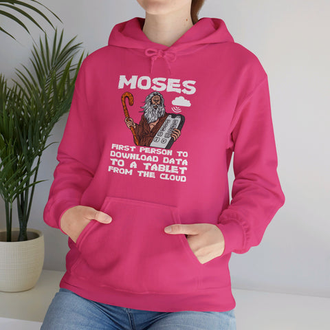 "Moses: First Person to Download Data to a Tablet from the Cloud" Women's Hoodie
