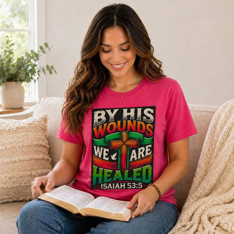 "By His Wounds We Are Healed" (A) Women's T-Shirt